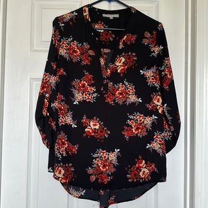 Daniel Rainn black floral blouse